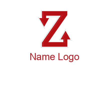 Z letter with arrow