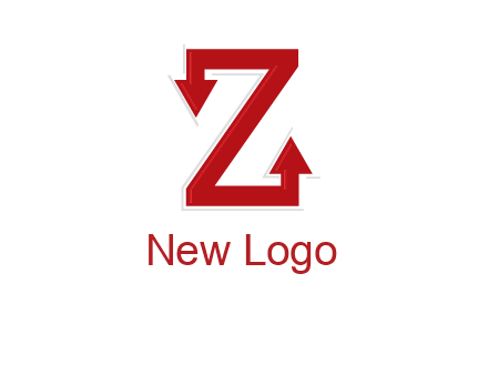 Z letter with arrow