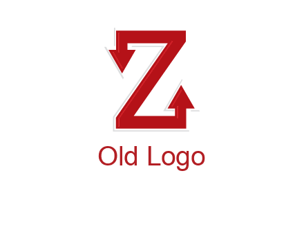 Z letter with arrow