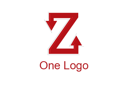 Z letter with arrow