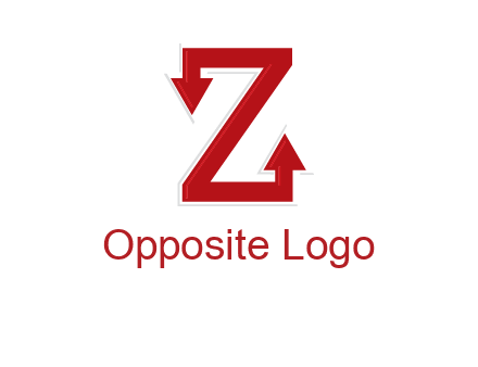 Z letter with arrow