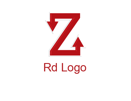 Z letter with arrow
