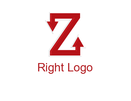 Z letter with arrow