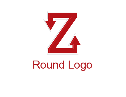 Z letter with arrow