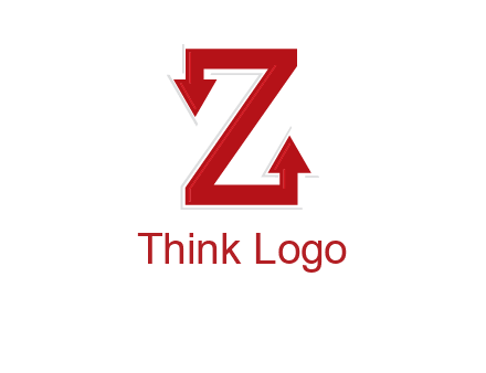 Z letter with arrow