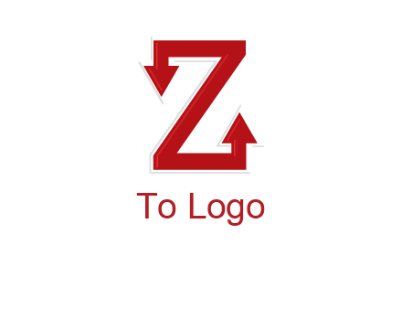 Z letter with arrow