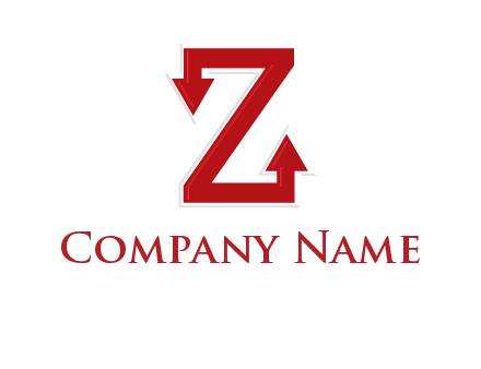 Z letter with arrow