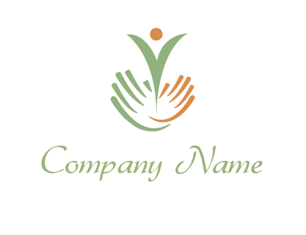 man in hands logo