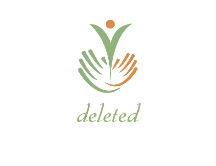 man in hands logo