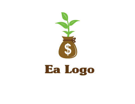 money bag with plant