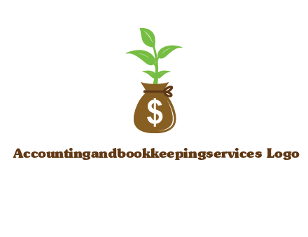 money bag with plant