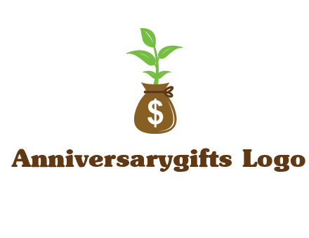 money bag with plant