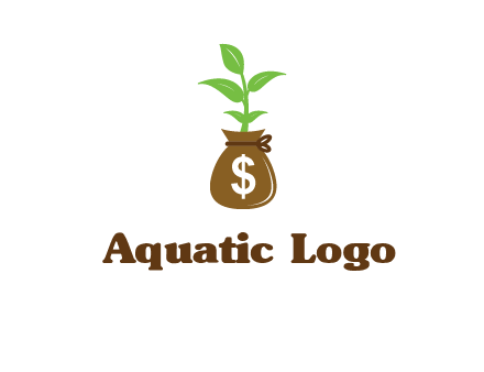 money bag with plant