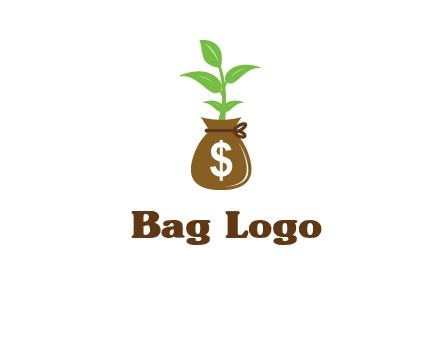 money bag with plant