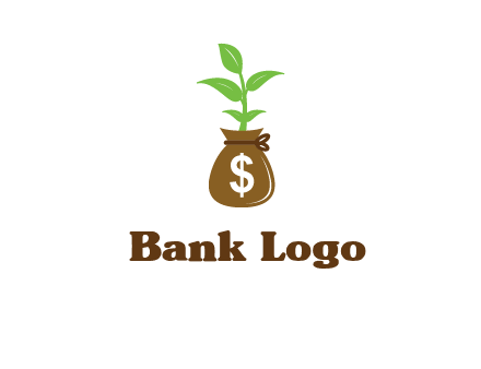 money bag with plant