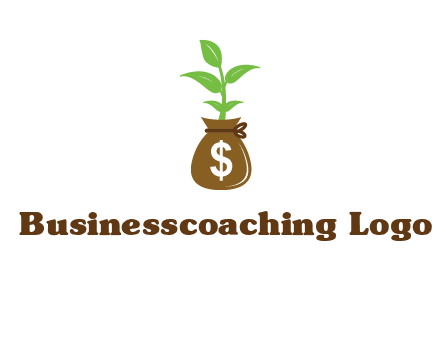 money bag with plant