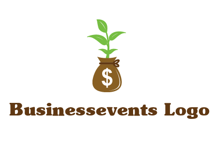 money bag with plant