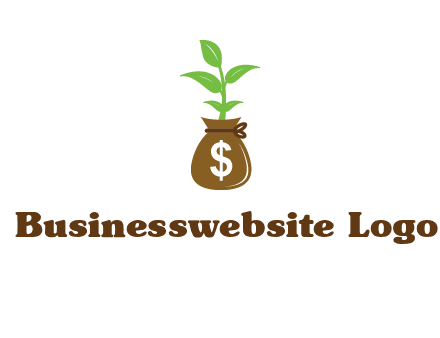 money bag with plant