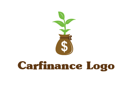 money bag with plant