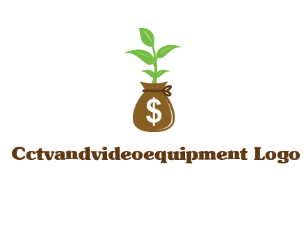 money bag with plant