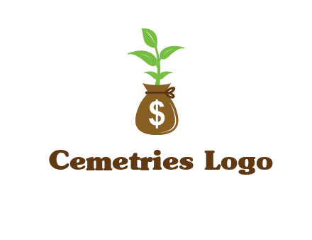 money bag with plant
