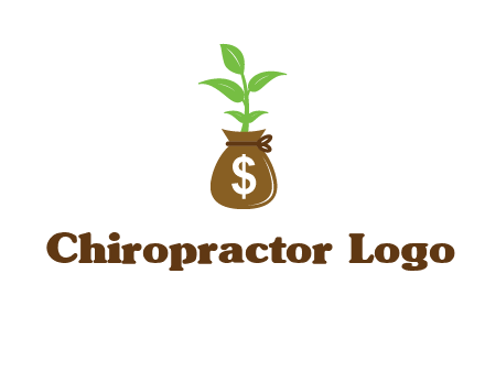 money bag with plant