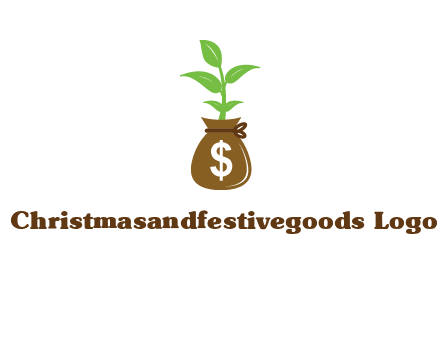 money bag with plant
