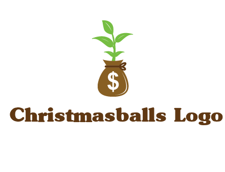 money bag with plant