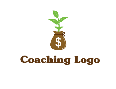 money bag with plant