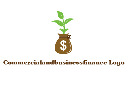 money bag with plant