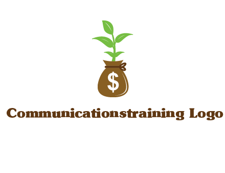 money bag with plant