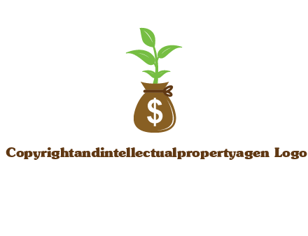 money bag with plant