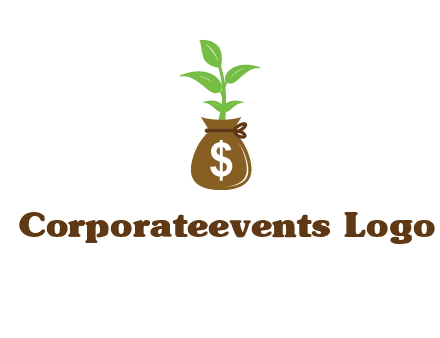 money bag with plant