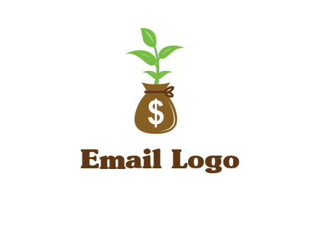 money bag with plant