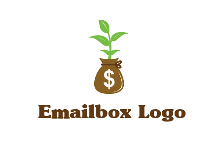 money bag with plant