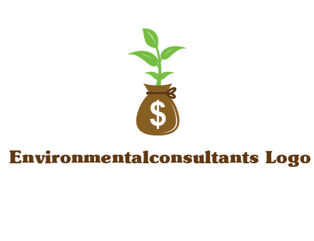 money bag with plant