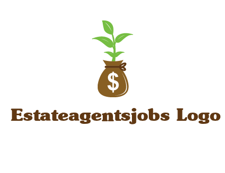 money bag with plant