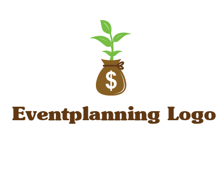 money bag with plant