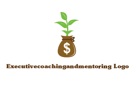 money bag with plant