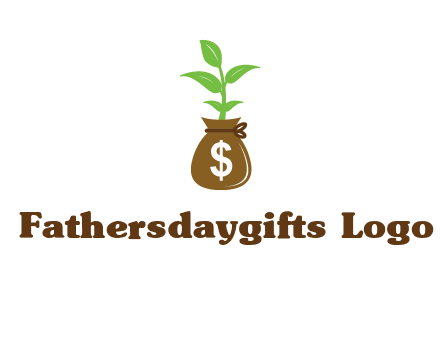 money bag with plant