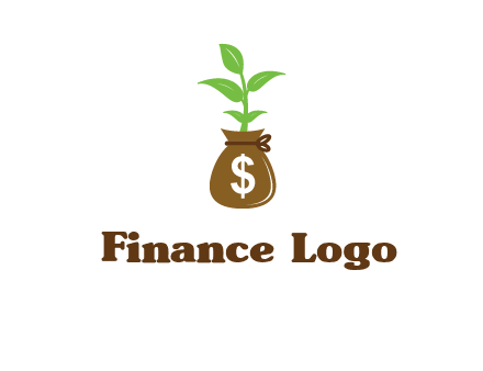 money bag with plant