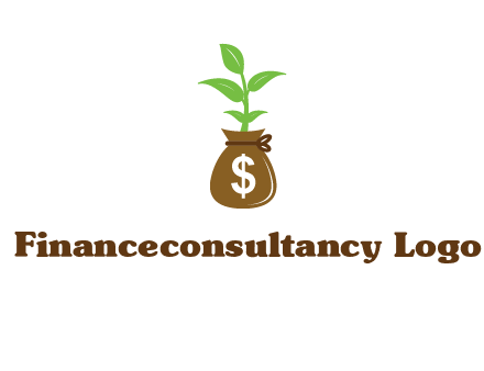money bag with plant