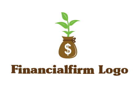 money bag with plant