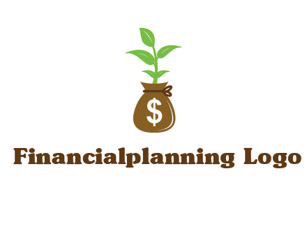 money bag with plant