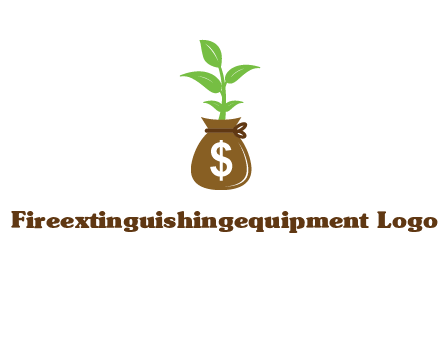 money bag with plant