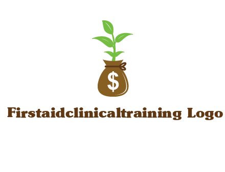 money bag with plant