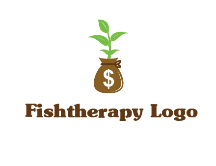 money bag with plant