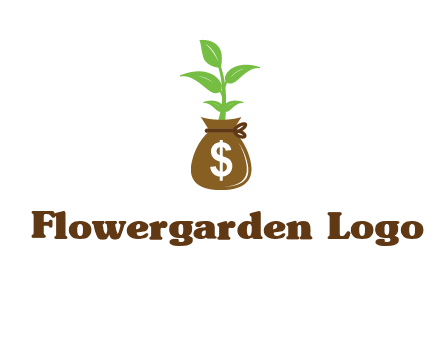 money bag with plant