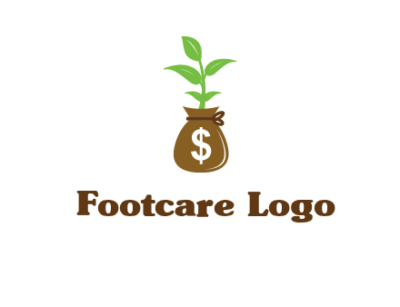 money bag with plant