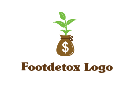 money bag with plant